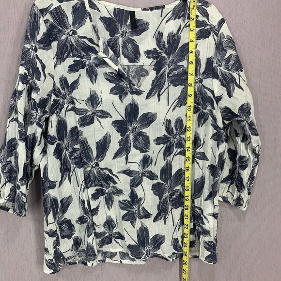 IMITZ Coton Tropical Floral Gauze Crinkle Blouse Size 38 - Picture 6 of 8